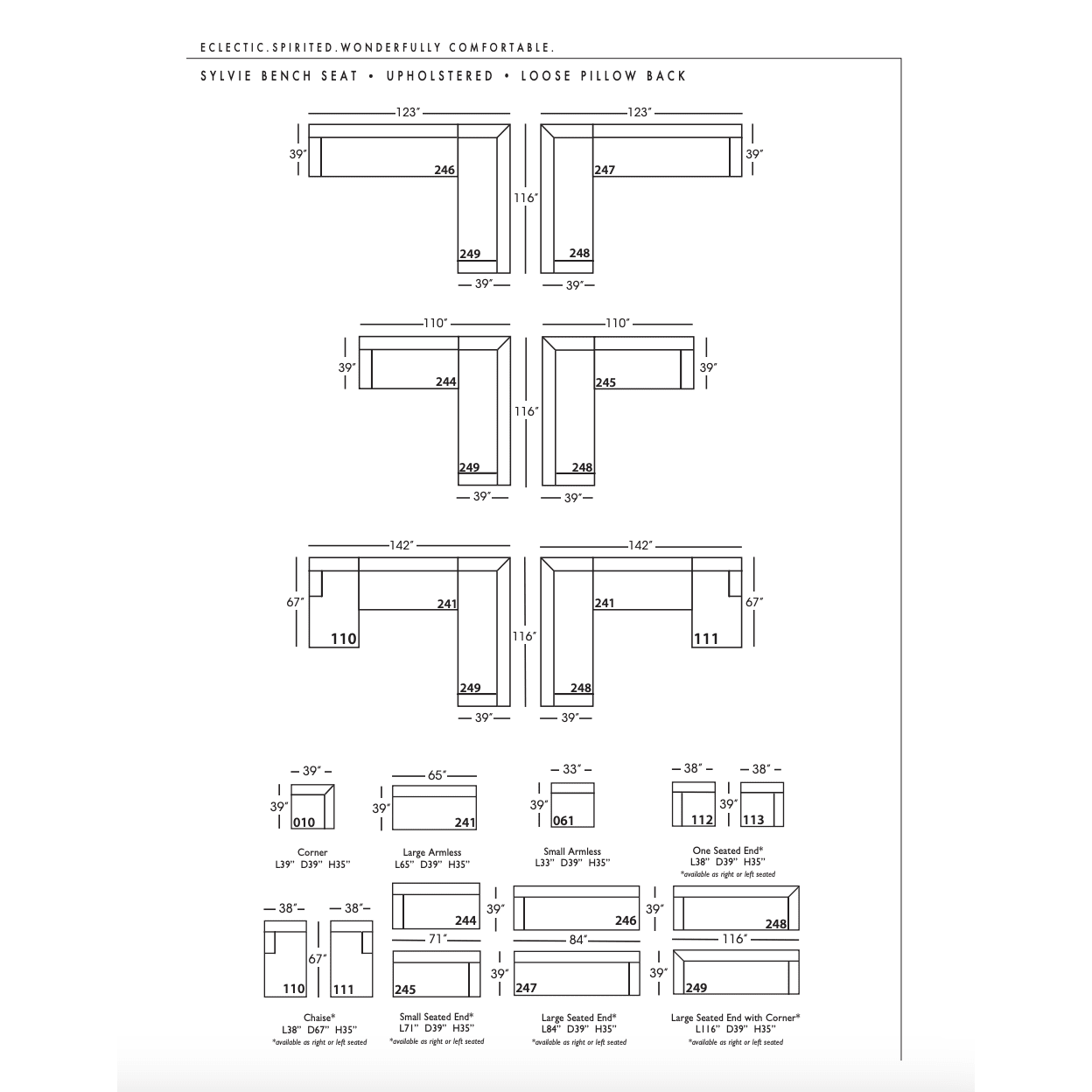 Sylvie Bench Sectional - LC Design Co. Shoppe