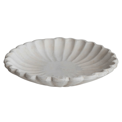Antique White Scalloped Bowl - LC Design Co. Shoppe