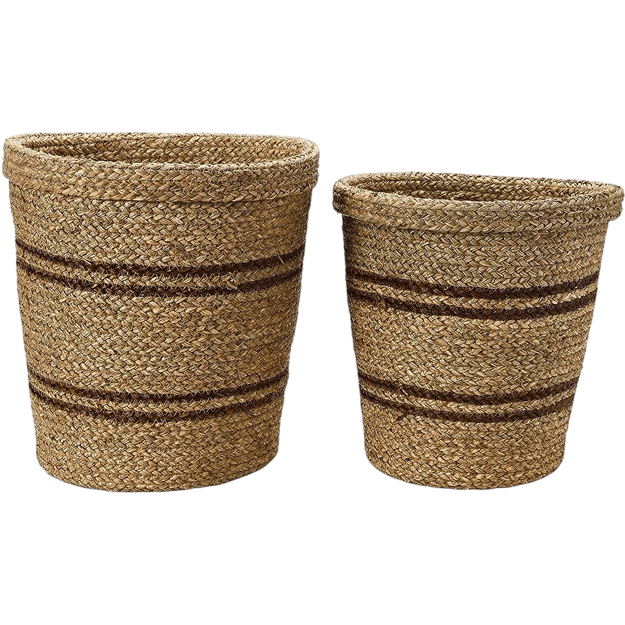 Brown Striped Seagrass Baskets - LC Design Co. Shoppe