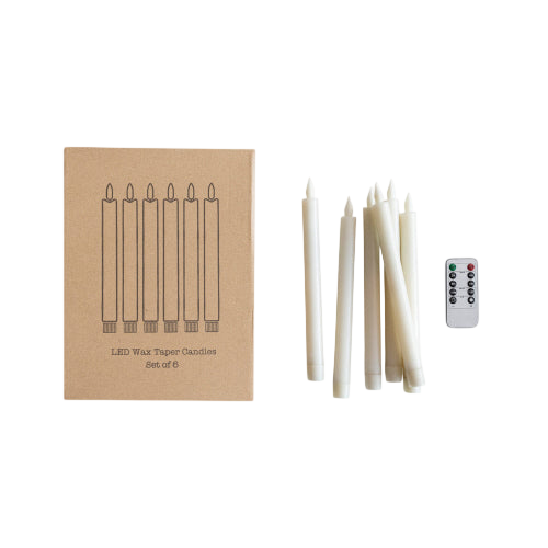 Flameless LED Wax Taper Candles