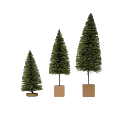 Sisal Bottle Brush Trees - Green (Set of 3) - LC Design Co. Shoppe