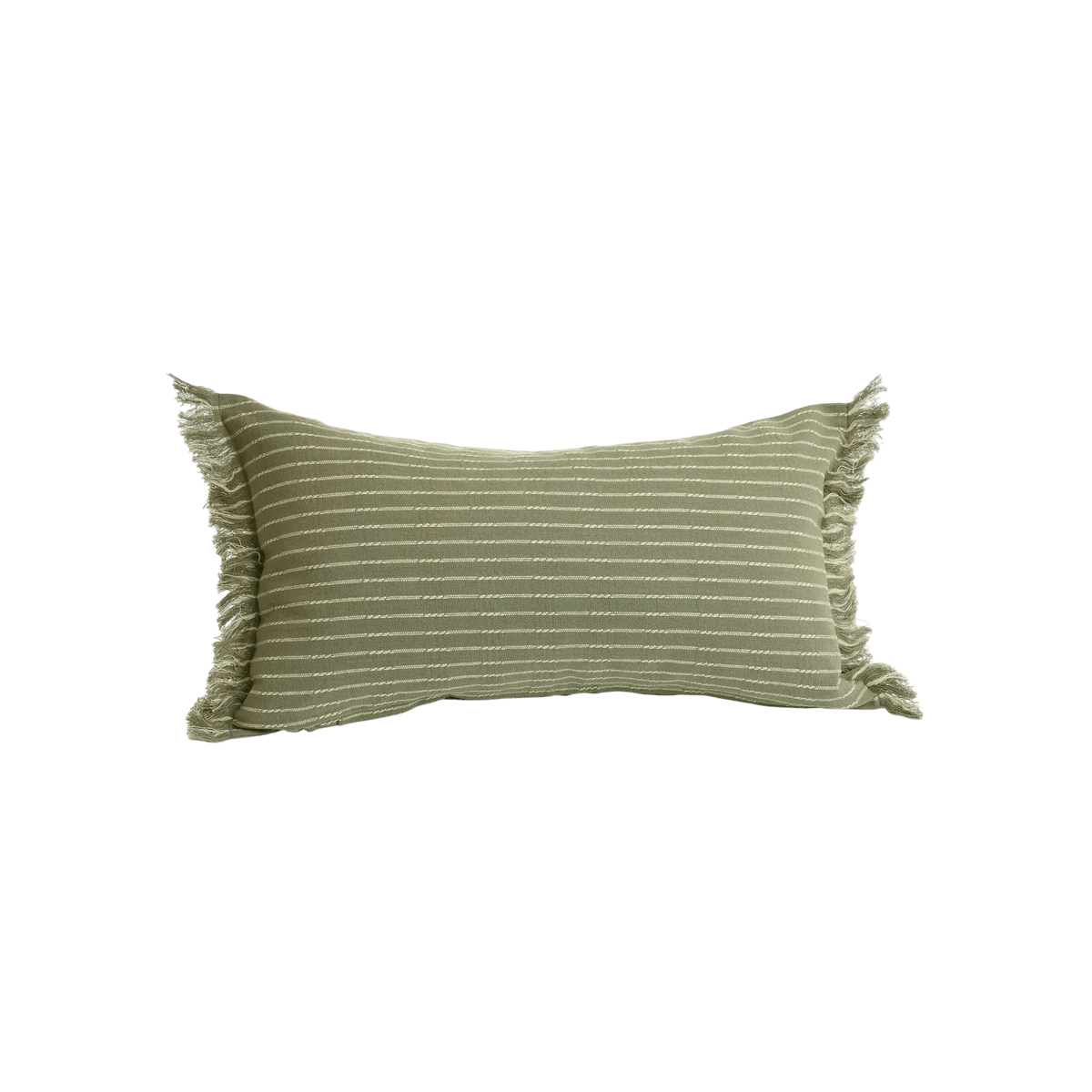 Green Striped Cotton Cushion - LC Design Co. Shoppe