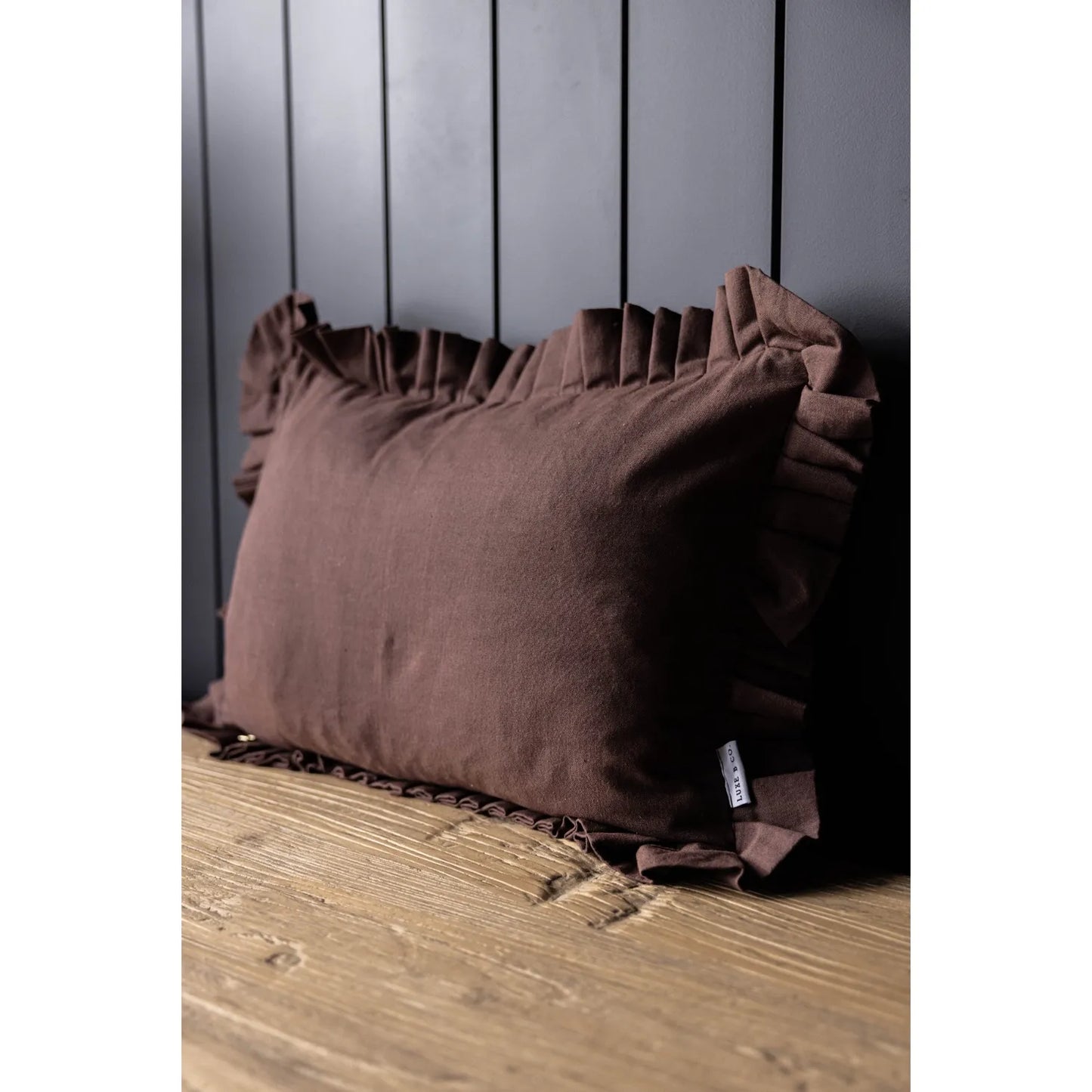 Ruffle Pillow - Brown - LC Design Co. Shoppe