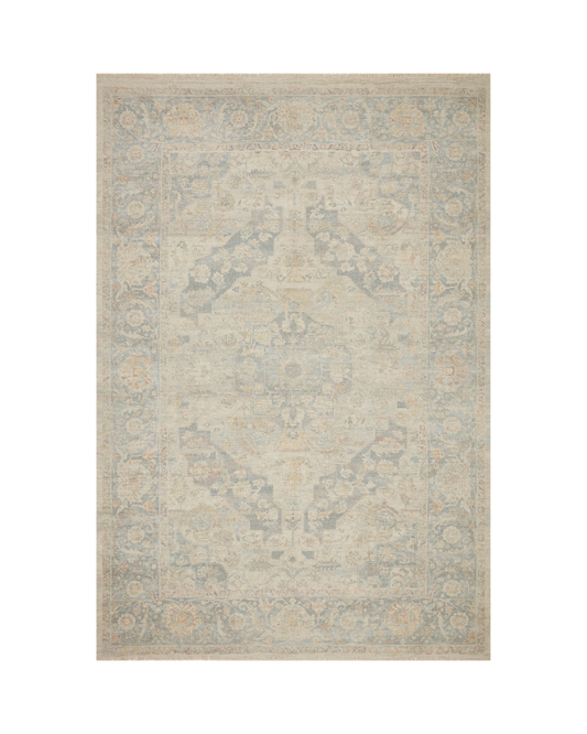 Priya Bone/Bluestone Rug