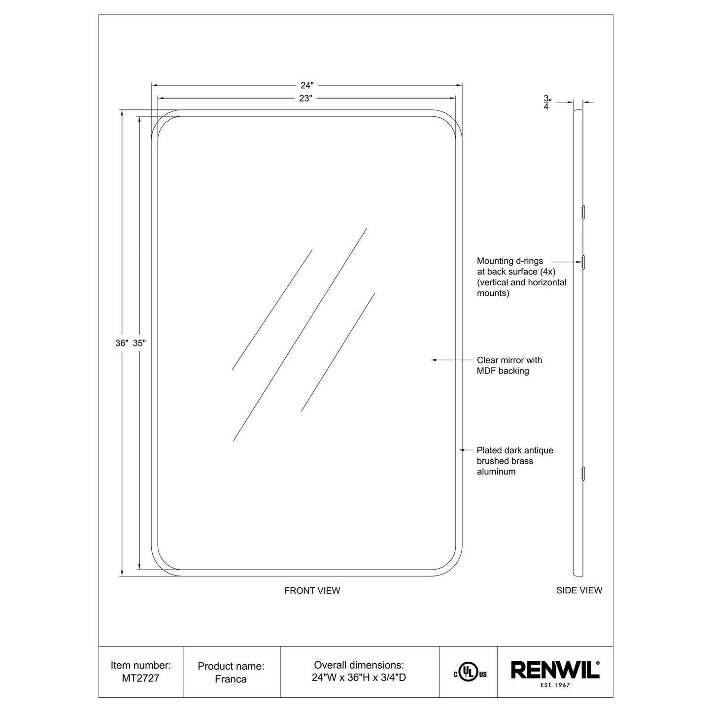 Franca Mirror - LC Design Co. Shoppe