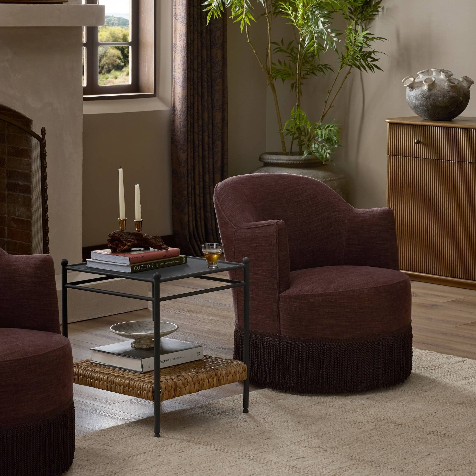 Aurora Fringe Swivel Chair - LC Design Co. Shoppe