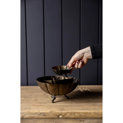 Vintage Brass Scalloped Bowls - LC Design Co. Shoppe