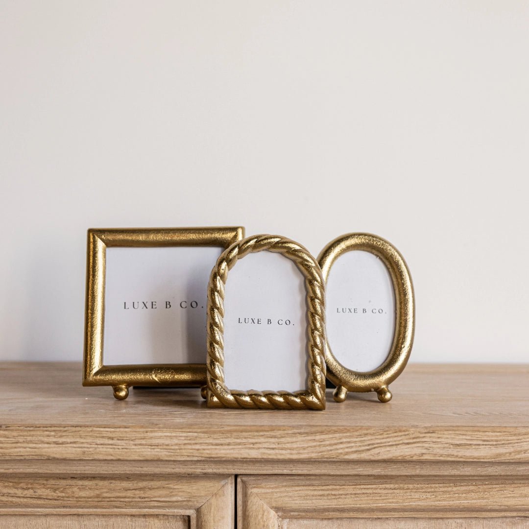 Brushed Brass Photo Frame - Oval - LC Design Co. Shoppe