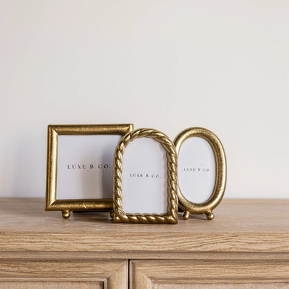 Brushed Brass Photo Frame - Oval - LC Design Co. Shoppe