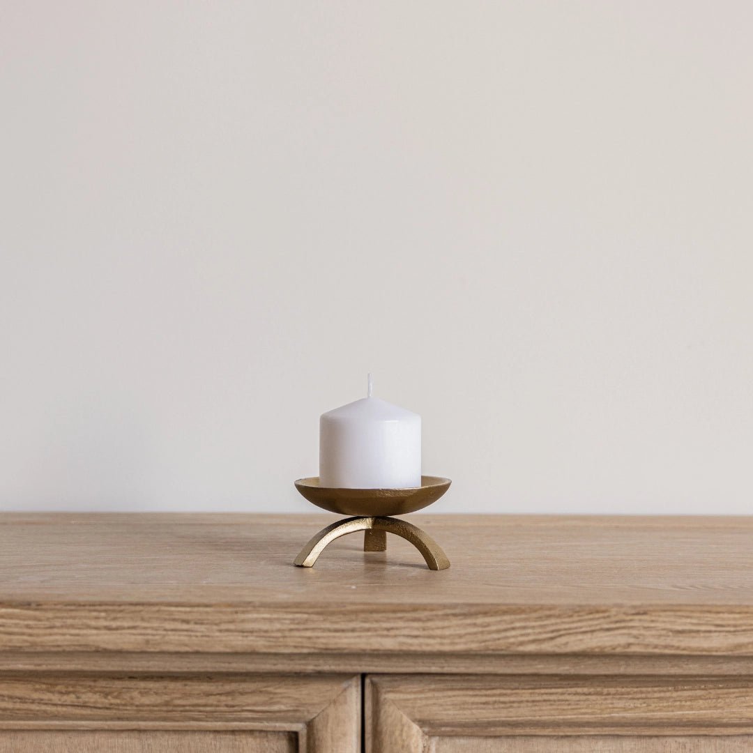 Brass Tripod Pillar Candle Holder - LC Design Co. Shoppe