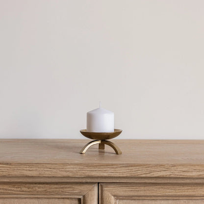 Brass Tripod Pillar Candle Holder - LC Design Co. Shoppe