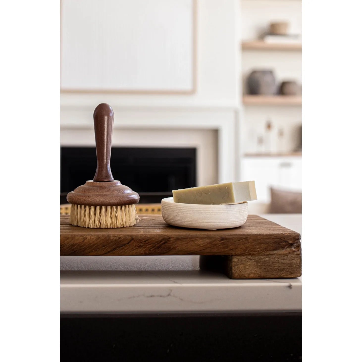 Marble Soap & Brush Holder - LC Design Co. Shoppe
