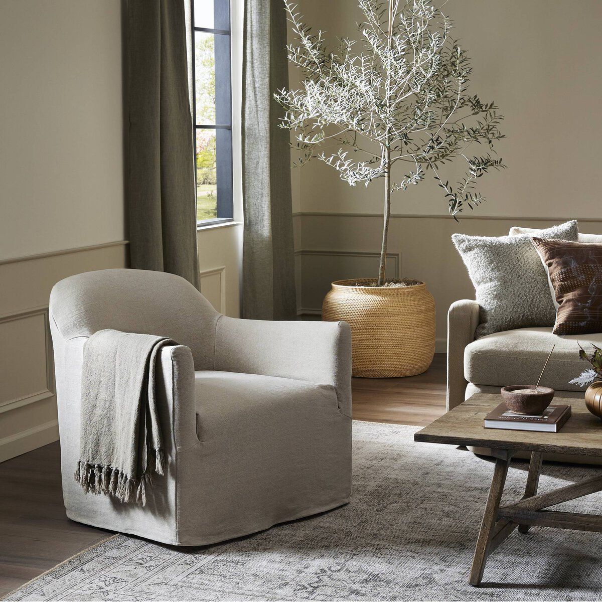 Lowell Slipcover Swivel Chair - LC Design Co. Shoppe