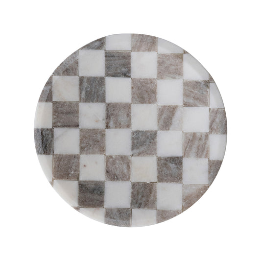 Round Marble Checkered Dish - LC Design Co. Shoppe