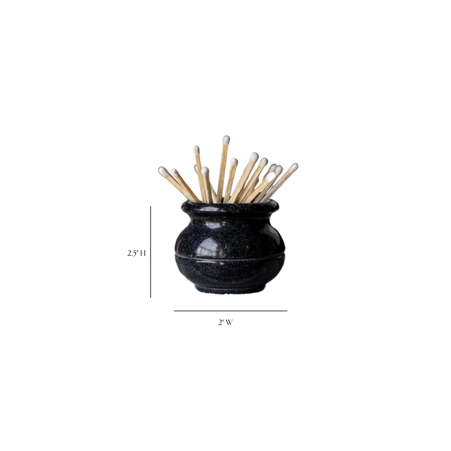 Black Marble Match Holder - LC Design Co. Shoppe