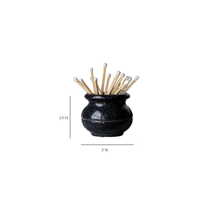 Black Marble Match Holder - LC Design Co. Shoppe