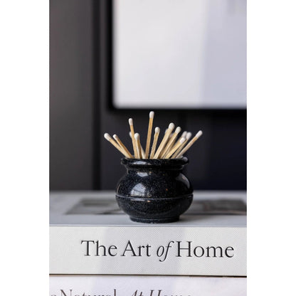 Black Marble Match Holder - LC Design Co. Shoppe