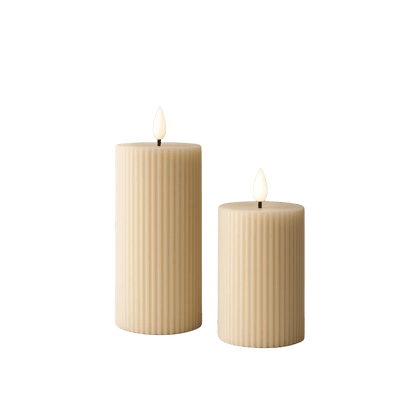 Ribbed Pillar Candle - LC Design Co. Shoppe