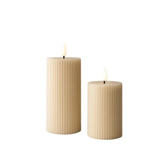 Ribbed Pillar Candle