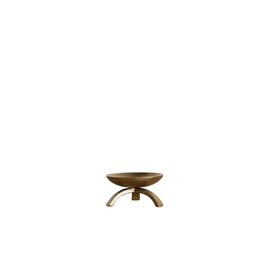 Brass Tripod Pillar Candle Holder