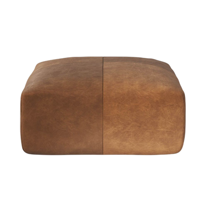 Elsie Ottoman-Cognac Leather