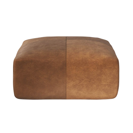 Elsie Ottoman-Cognac Leather