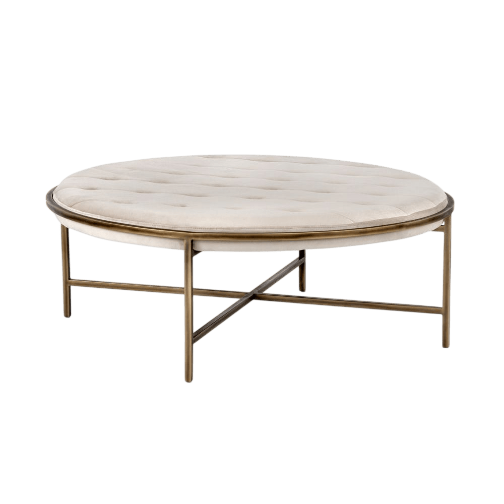 Etta Ottoman-Round Piccolo Prosecco - LC Design Co. Shoppe