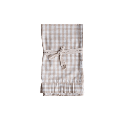 Ruffle Beige Gingham Kitchen Dish Towel - LC Design Co. Shoppe