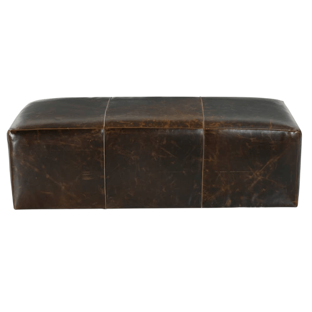 Macon Leather Ottoman - LC Design Co. Shoppe