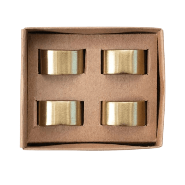 Brass Napkin Rings in Box (Set of 4) - LC Design Co. Shoppe