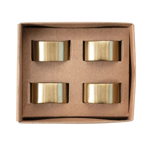 Brass Napkin Rings in Box (Set of 4)
