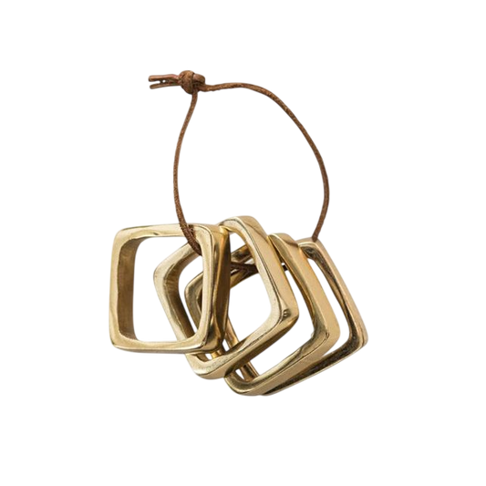 Napkin Rings on Leather Tie (Set of 4)