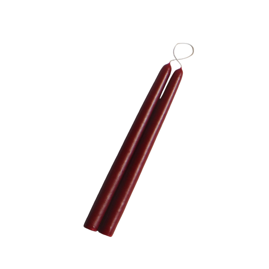 10" Cranberry Taper Candles