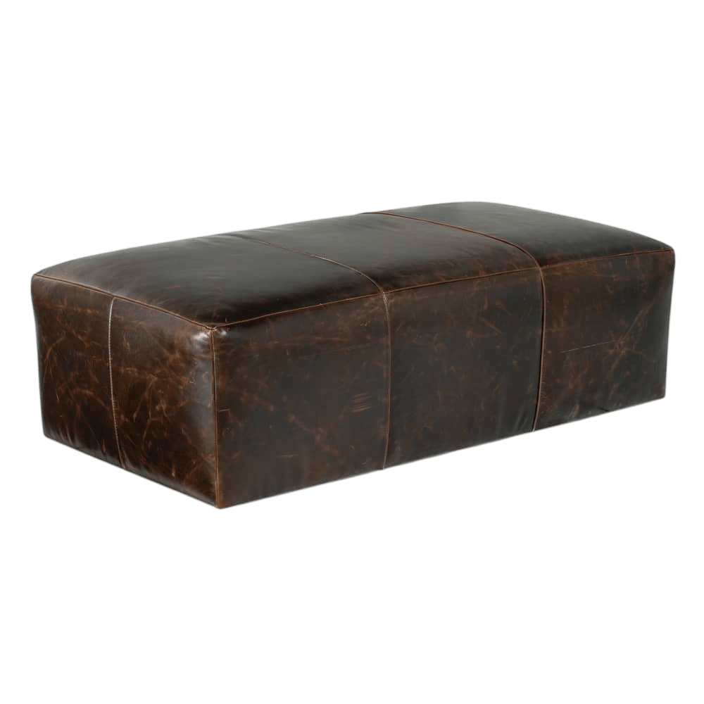 Macon Leather Ottoman - LC Design Co. Shoppe