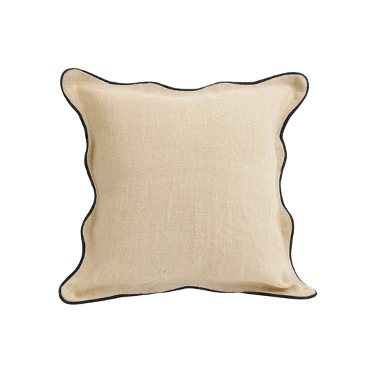 Jute Scalloped Edge Pillow