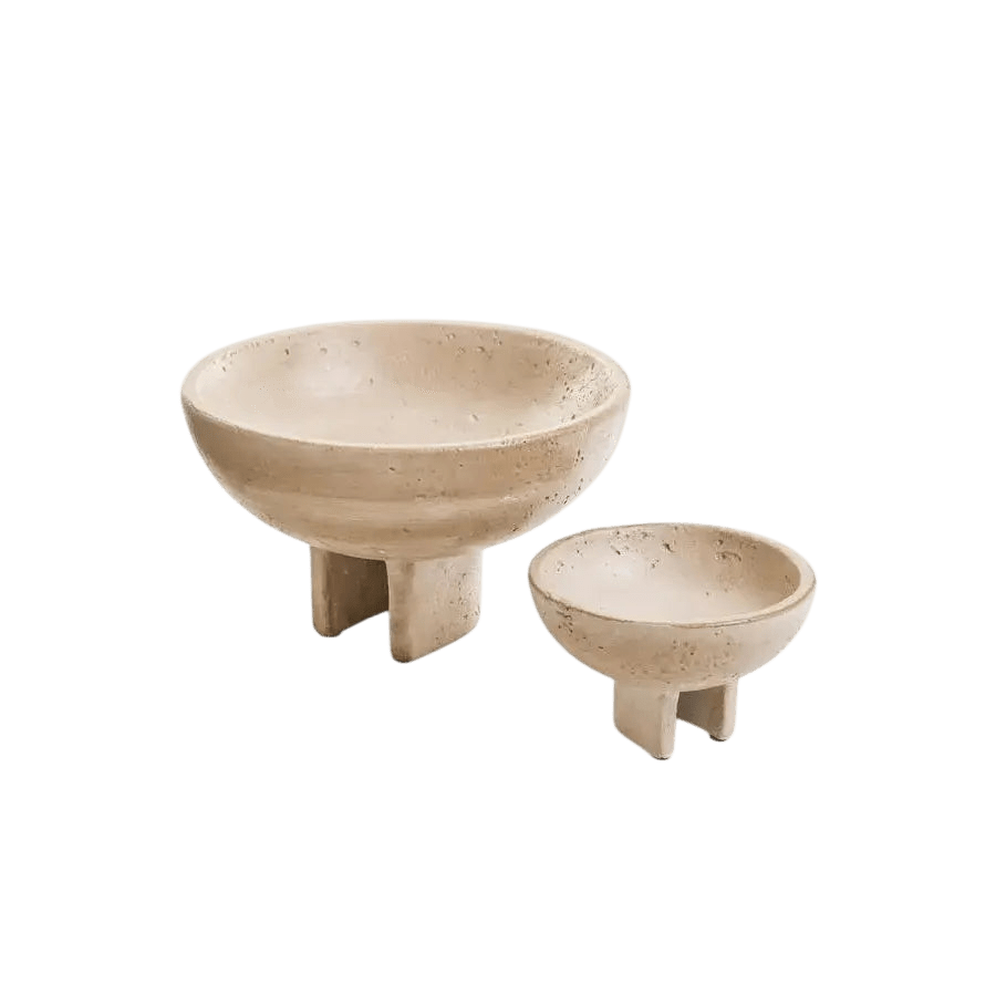 Small Travertine Pedestal Bowl - LC Design Co. Shoppe