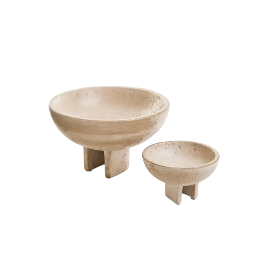 Small Travertine Pedestal Bowl