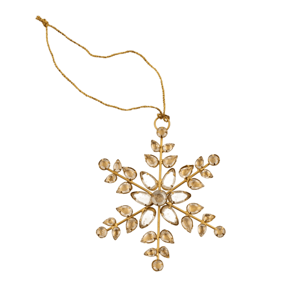 Beaded Snowflake Ornament-Antique Brass - LC Design Co. Shoppe