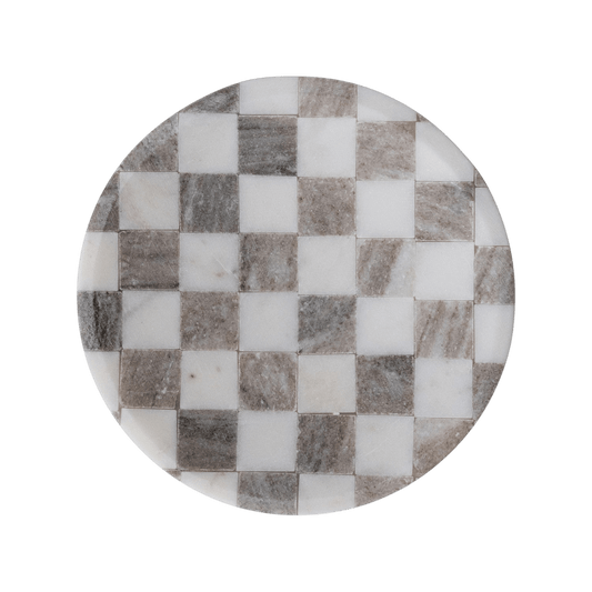 Round Marble Checkered Dish - LC Design Co. Shoppe