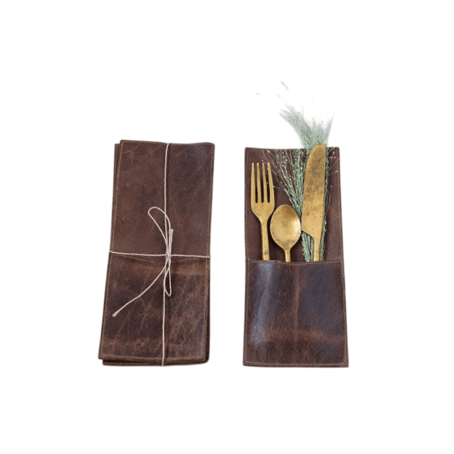 Leather Cutlery Sleeve (Set of 4) - LC Design Co. Shoppe