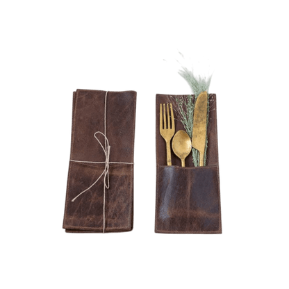 Leather Cutlery Sleeve (Set of 4) - LC Design Co. Shoppe