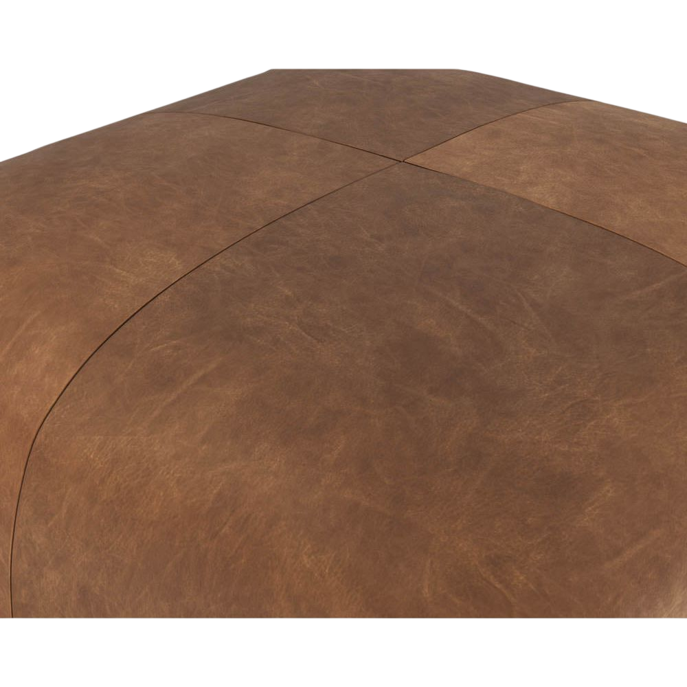 Elsie Ottoman-Cognac Leather