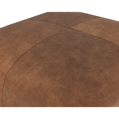 Elsie Ottoman-Cognac Leather