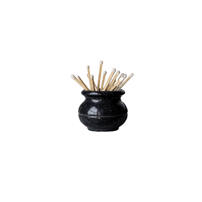 Black Marble Match Holder - LC Design Co. Shoppe