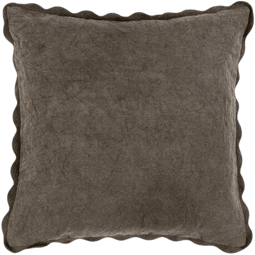 Scalloped Edge Pillow - Charcoal - LC Design Co. Shoppe