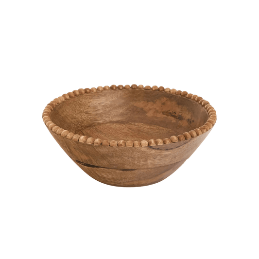 Beaded Edge Wood Bowl - LC Design Co. Shoppe