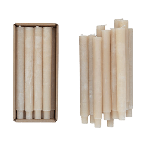 Unscented Taper Candles - Powder Finish (Set of 12) - LC Design Co. Shoppe