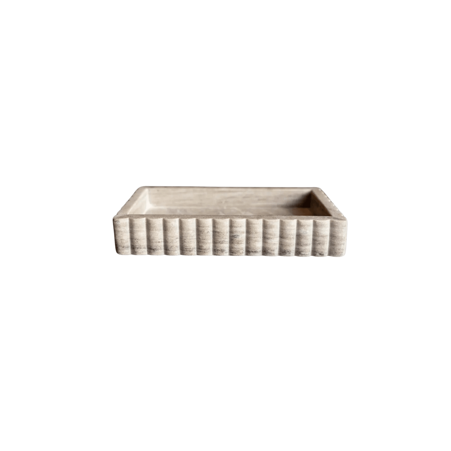 Scalloped Marble Fluted Bridge Tray - LC Design Co. Shoppe
