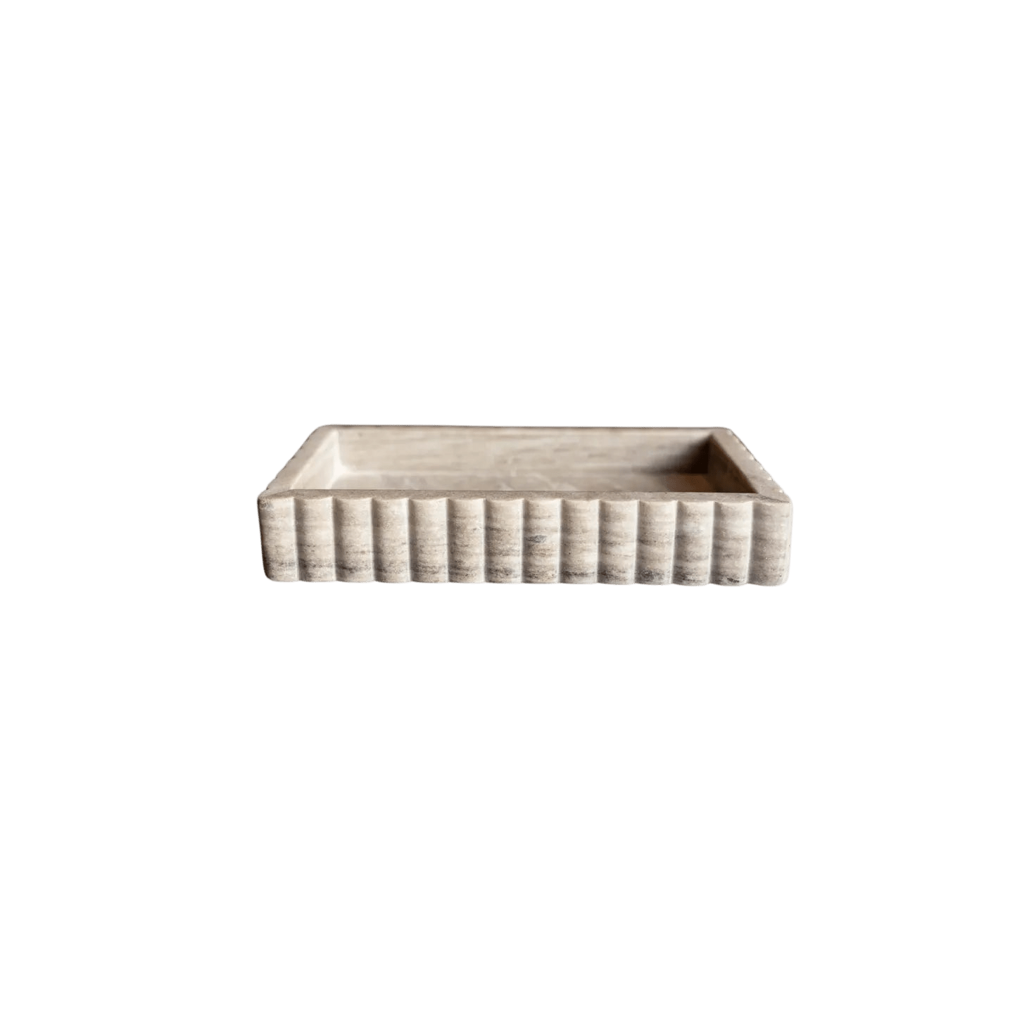 Scalloped Marble Fluted Bridge Tray - LC Design Co. Shoppe