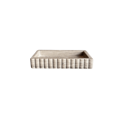 Scalloped Marble Fluted Bridge Tray - LC Design Co. Shoppe